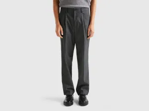 Printed Wide Leg Chinos