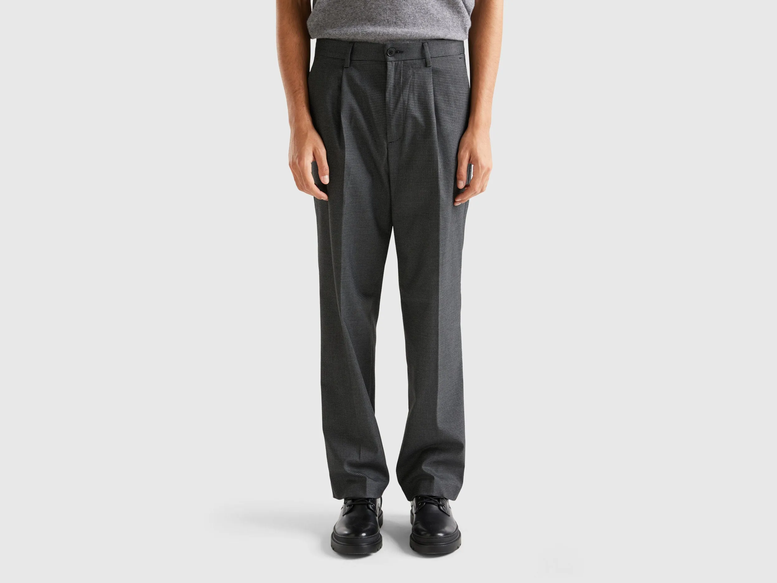 Printed Wide Leg Chinos