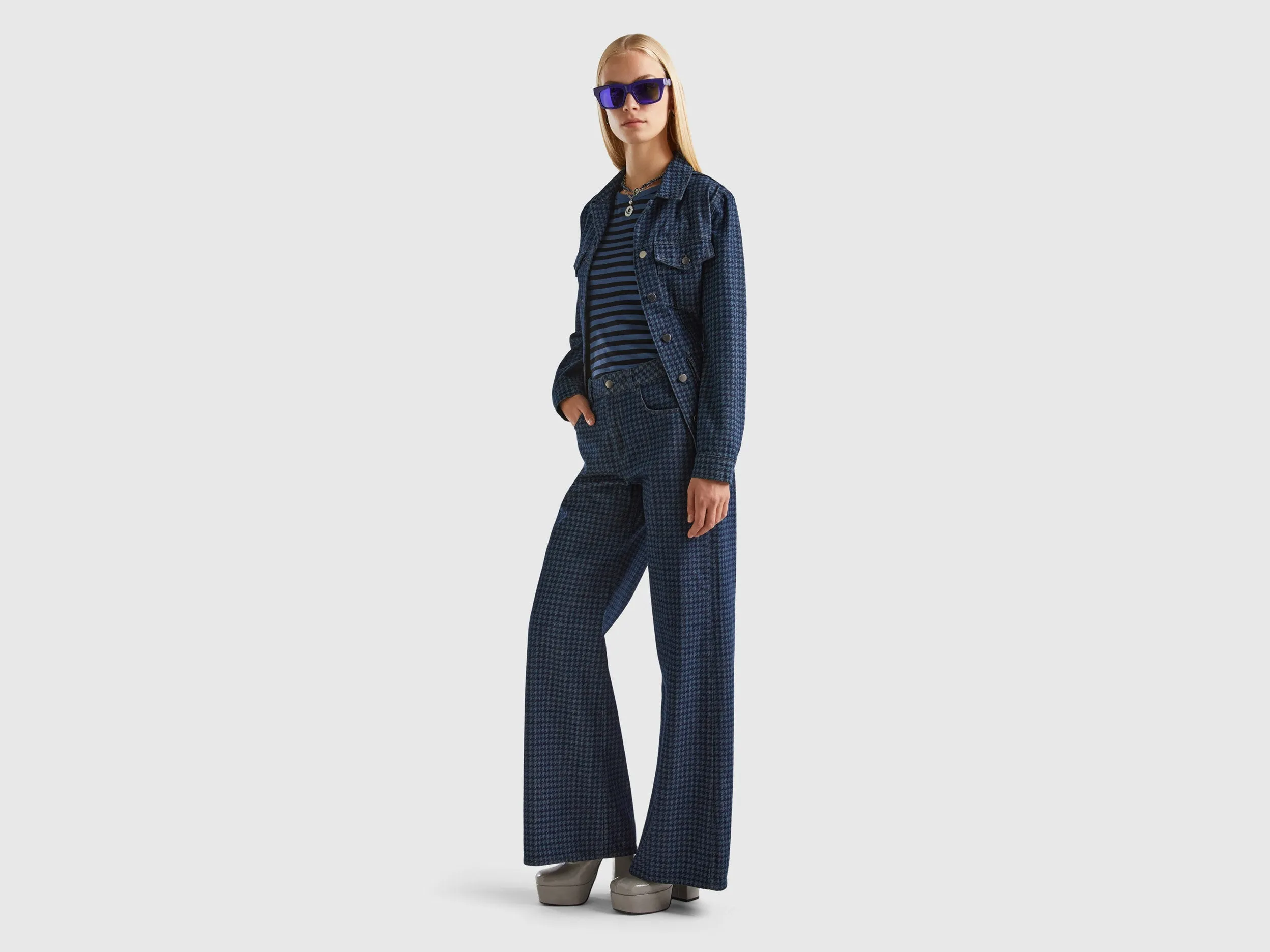 Printed Wide Leg Jeans