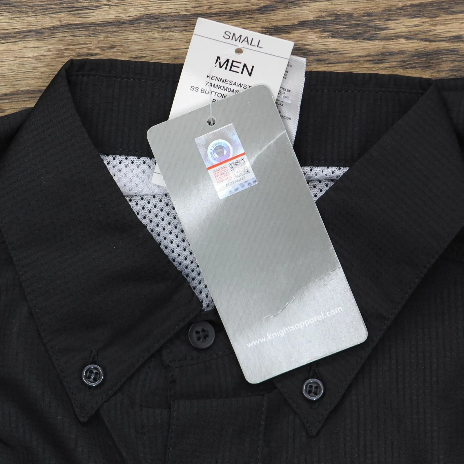 Pro Edge Mens Mesh Lined Kennesaw State Owls Button Up Shirt 7AMKM04SAM Black S