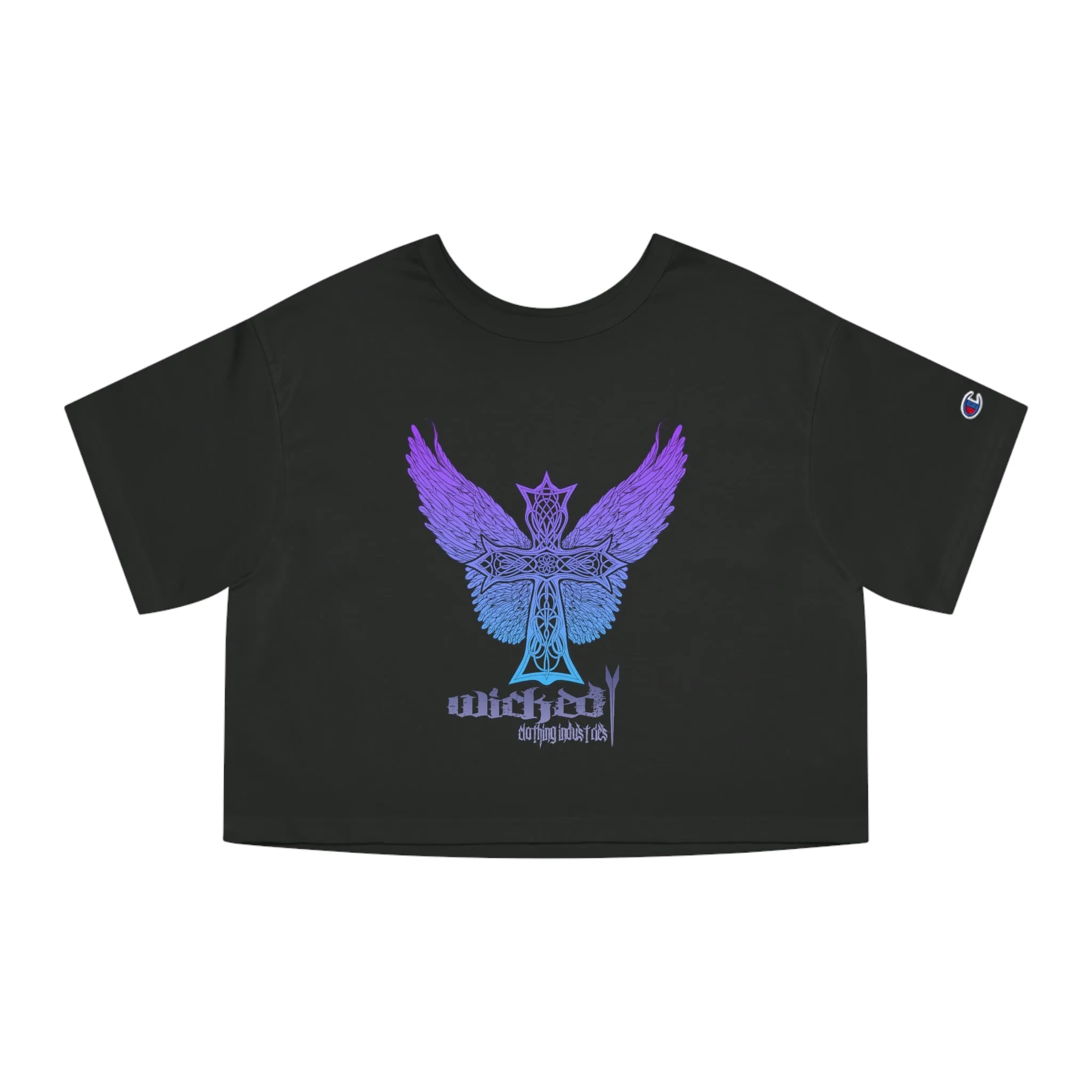 Purple Rain Celtic Cross Cropped T-Shirt