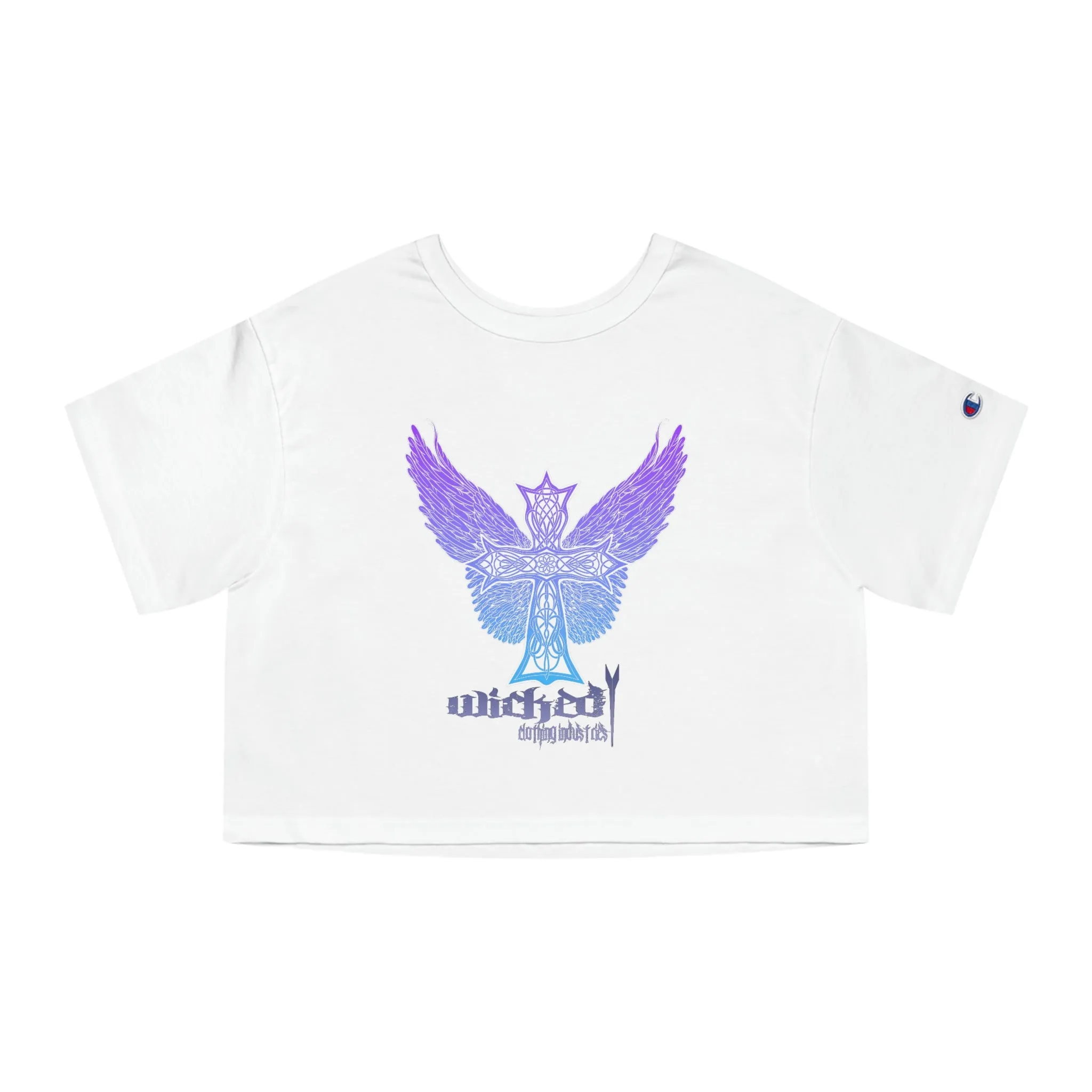 Purple Rain Celtic Cross Cropped T-Shirt