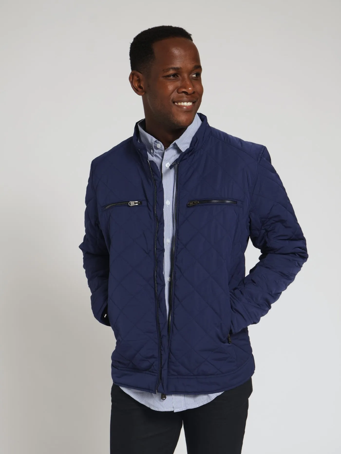 Quilted Barn Jacket - Navy