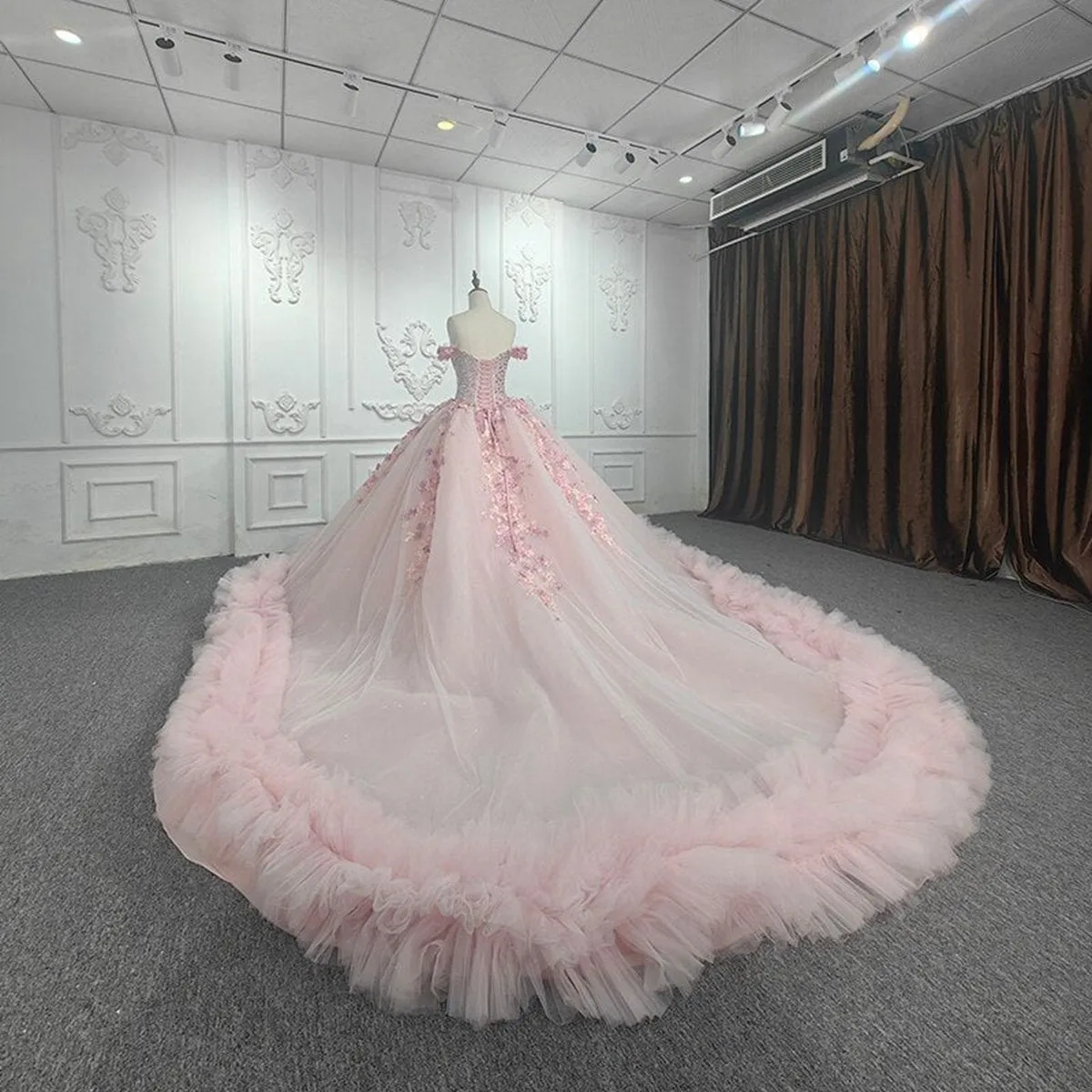 Quinceanera Ball Gown Off-the-Shoulder Sequined Dresses