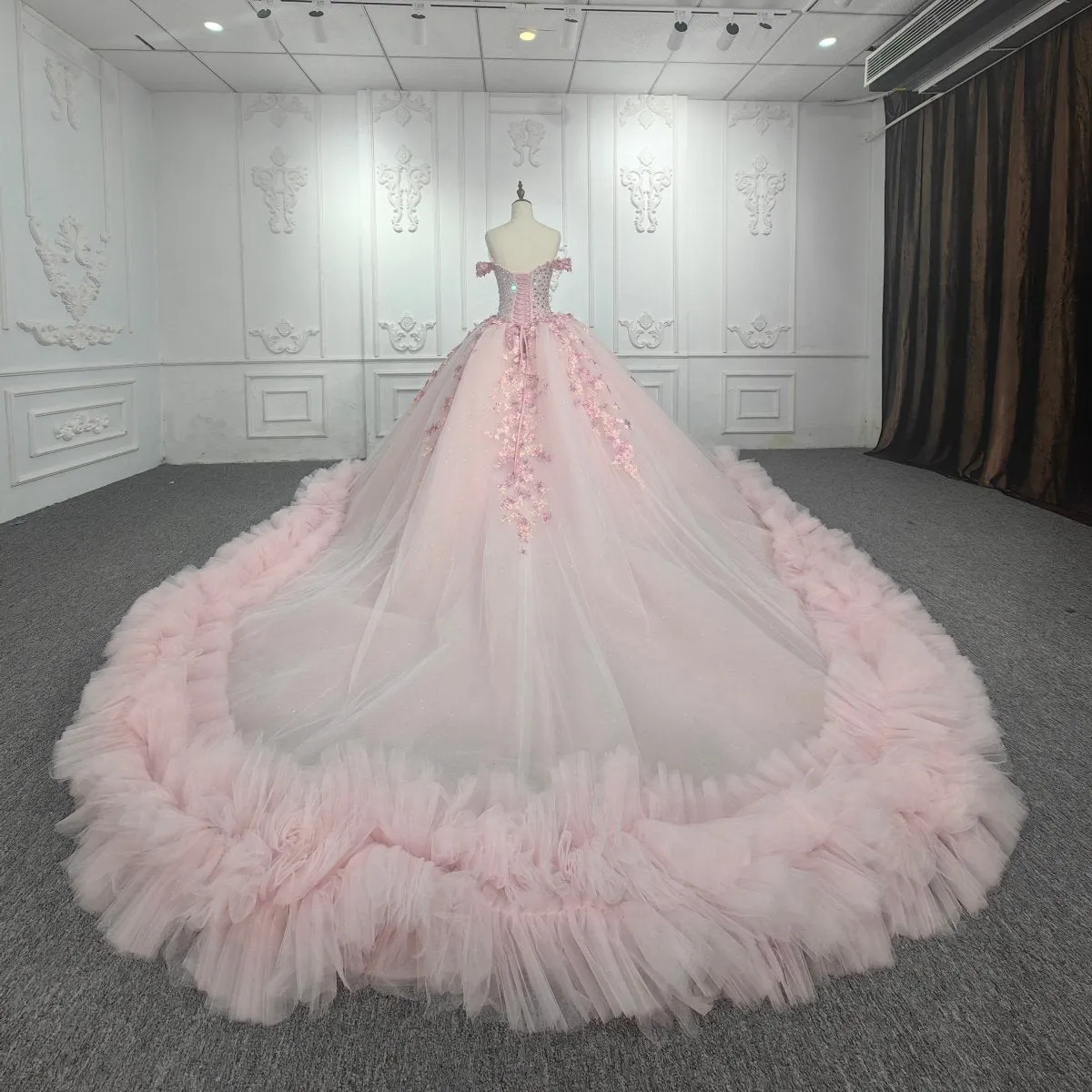Quinceanera Ball Gown Off-the-Shoulder Sequined Dresses