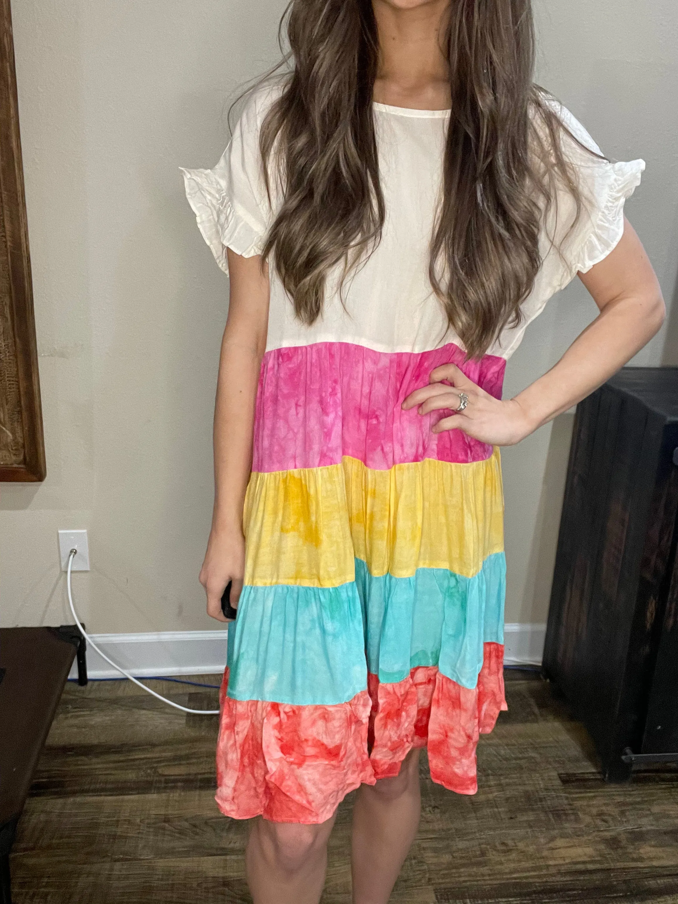 Rainbow Ruffles Dress
