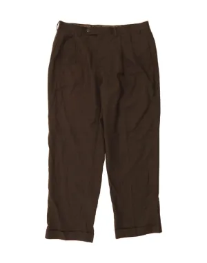 RALPH LAUREN Mens Pegged Suit Trousers W36 L30 Brown Houndstooth