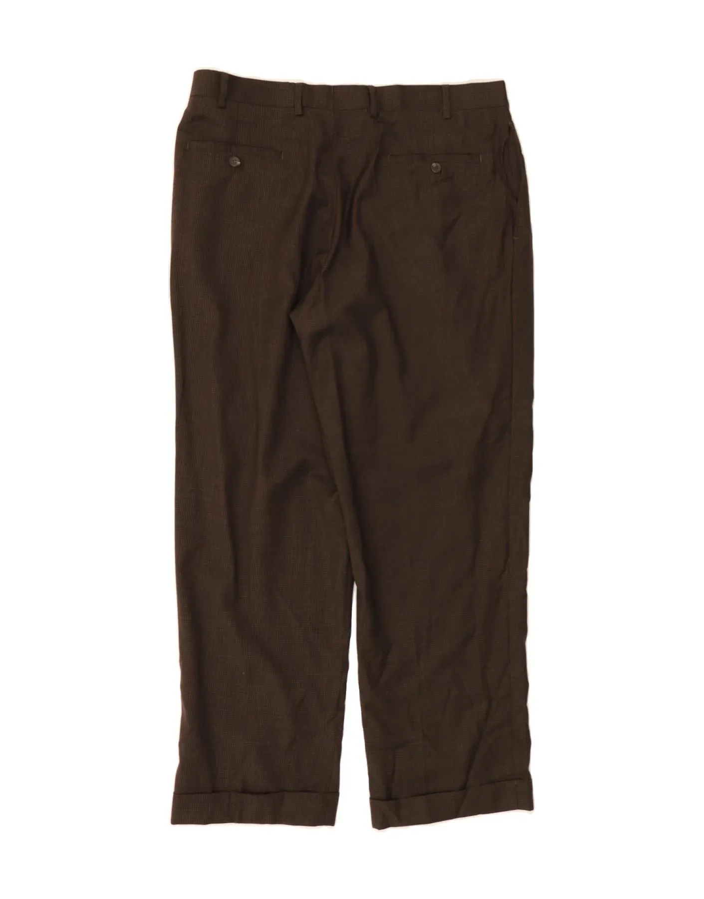RALPH LAUREN Mens Pegged Suit Trousers W36 L30 Brown Houndstooth