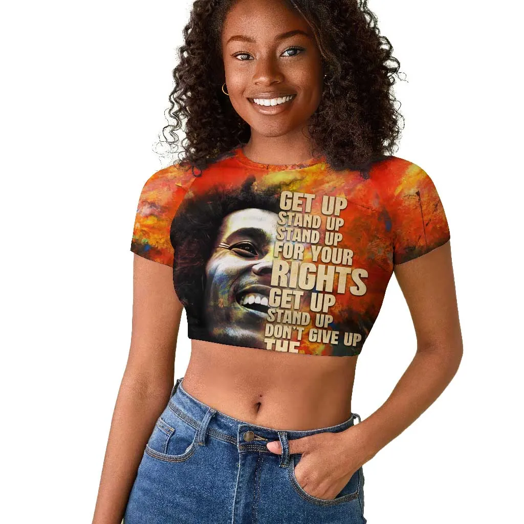 Reggae Legend Bob Raglan Cropped T shirt Retro Style DT02