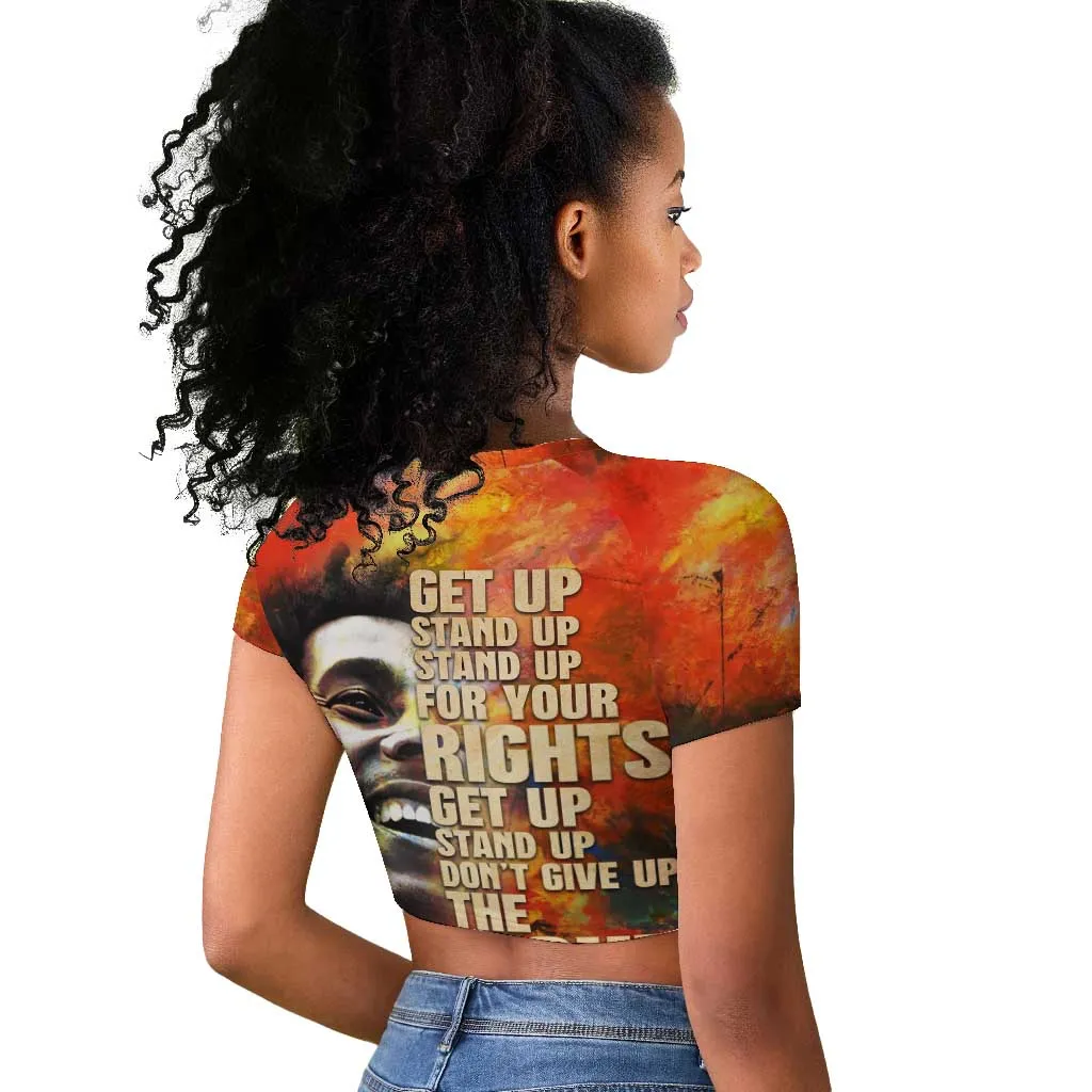 Reggae Legend Bob Raglan Cropped T shirt Retro Style DT02