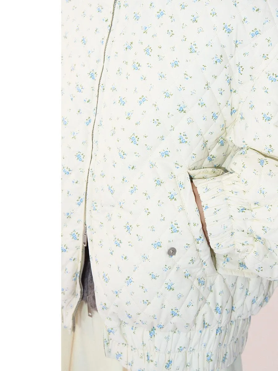 Retro Floral Quilted Jacket