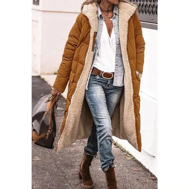 Reversible long sherpa long coat - Casual wear for everyday comfort