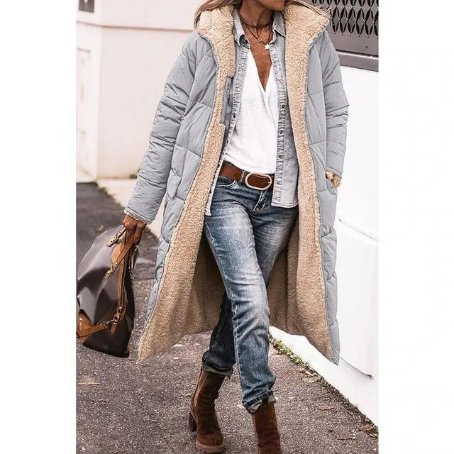 Reversible long sherpa long coat - Casual wear for everyday comfort