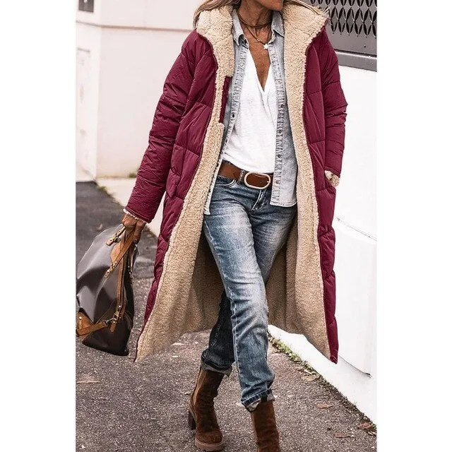 Reversible long sherpa long coat - Casual wear for everyday comfort