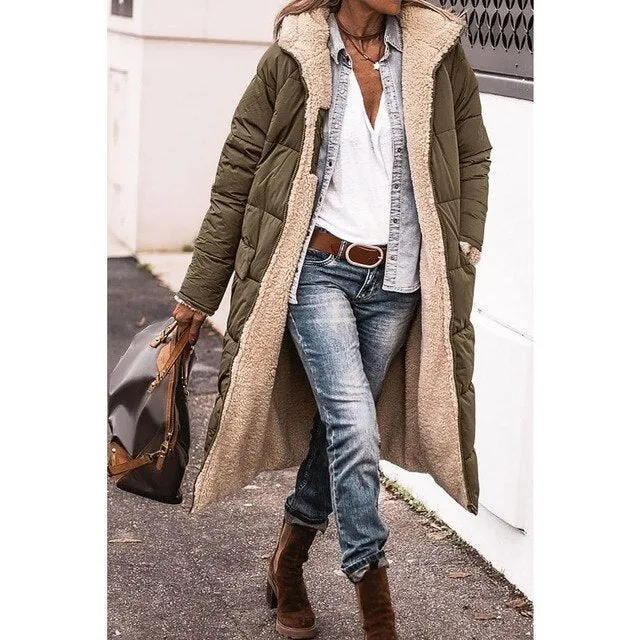 Reversible long sherpa long coat - Casual wear for everyday comfort