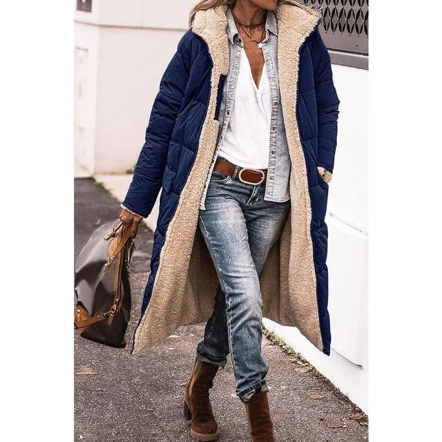 Reversible long sherpa long coat - Casual wear for everyday comfort