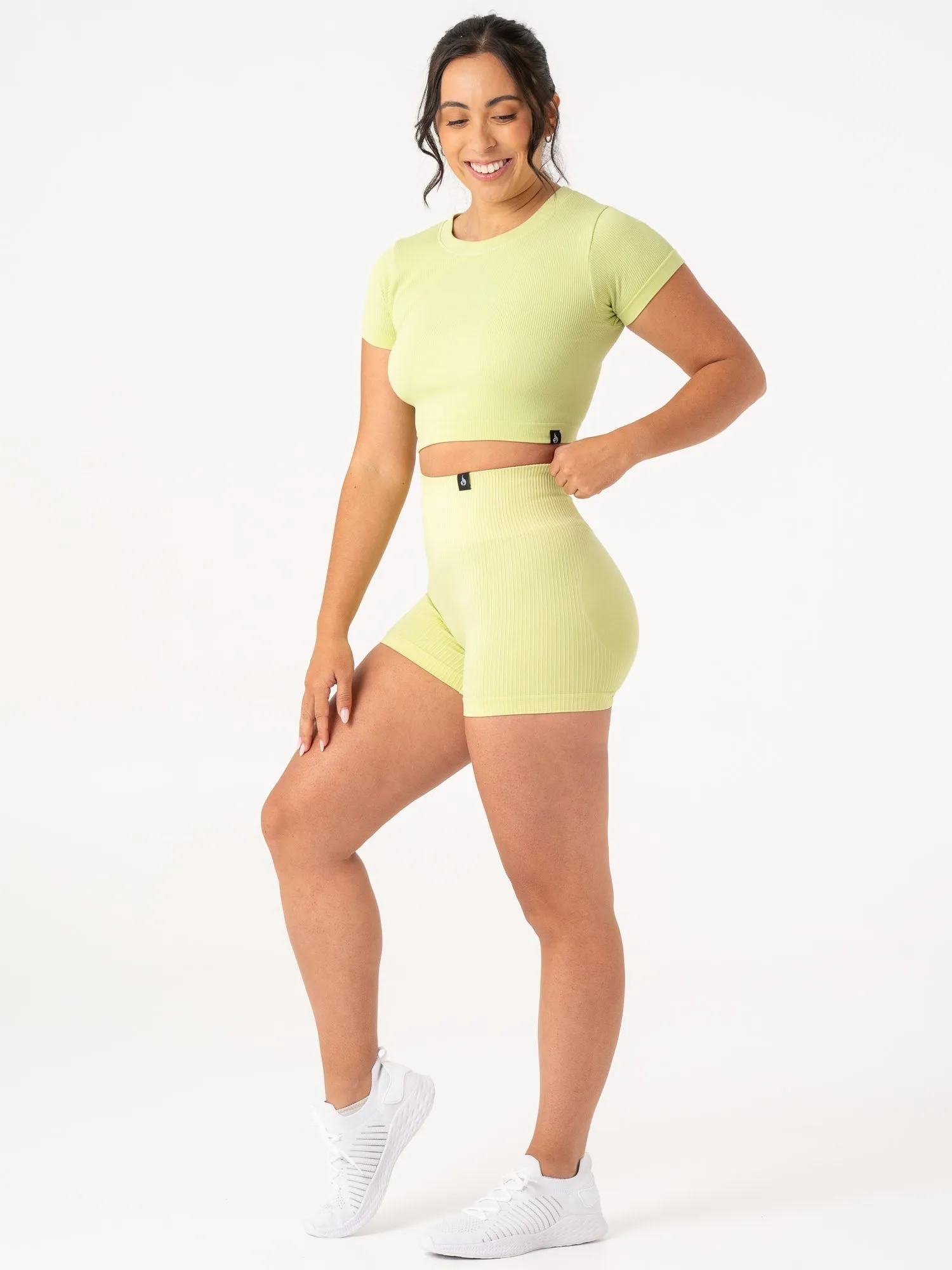 Rib Seamless T-Shirt - Lime