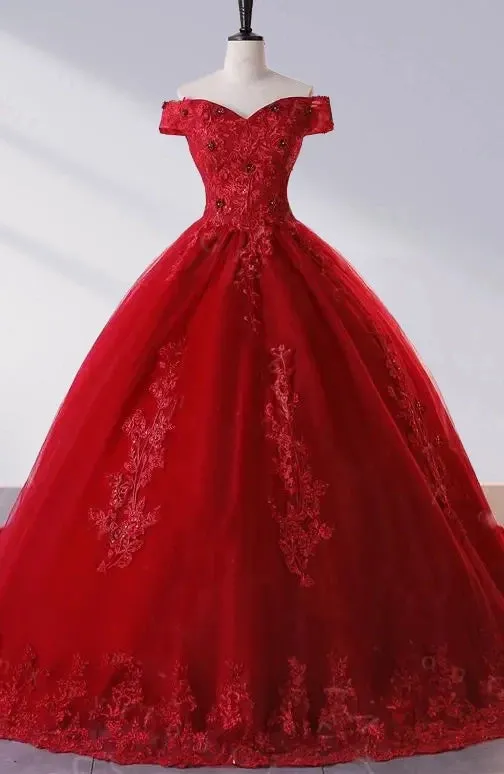 Royal Blue Lace Off the Shoulder Quinceanera Dresses with Flowers