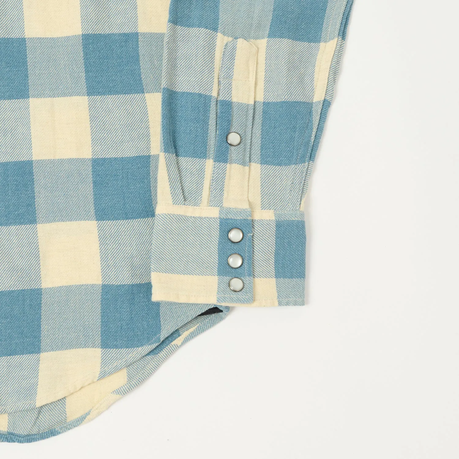 RRL Slim Fit Plaid Twill Western Shirt - Indigo/Cream