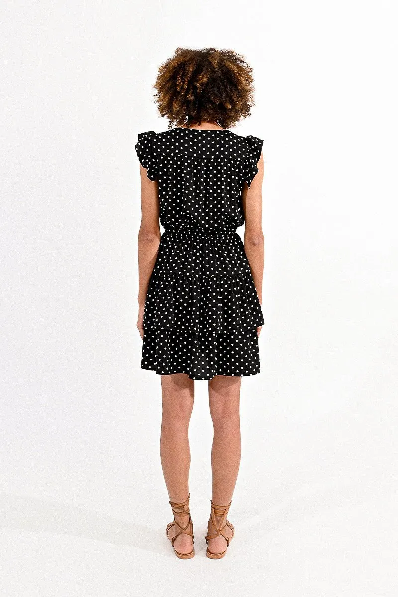 RUFFLED POLKA DOT DRESS