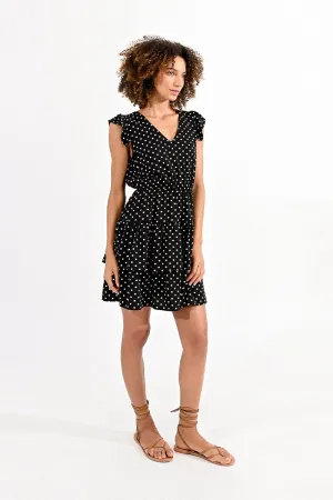 RUFFLED POLKA DOT DRESS