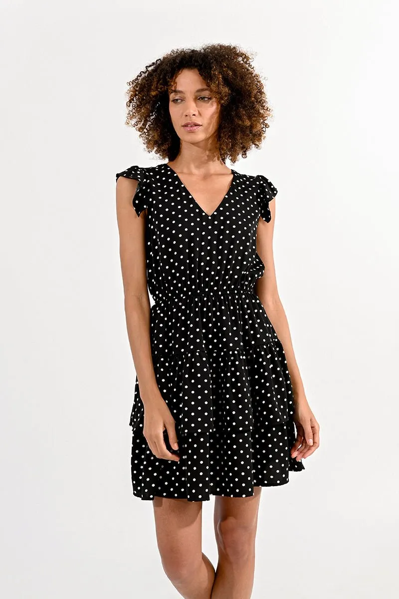 RUFFLED POLKA DOT DRESS