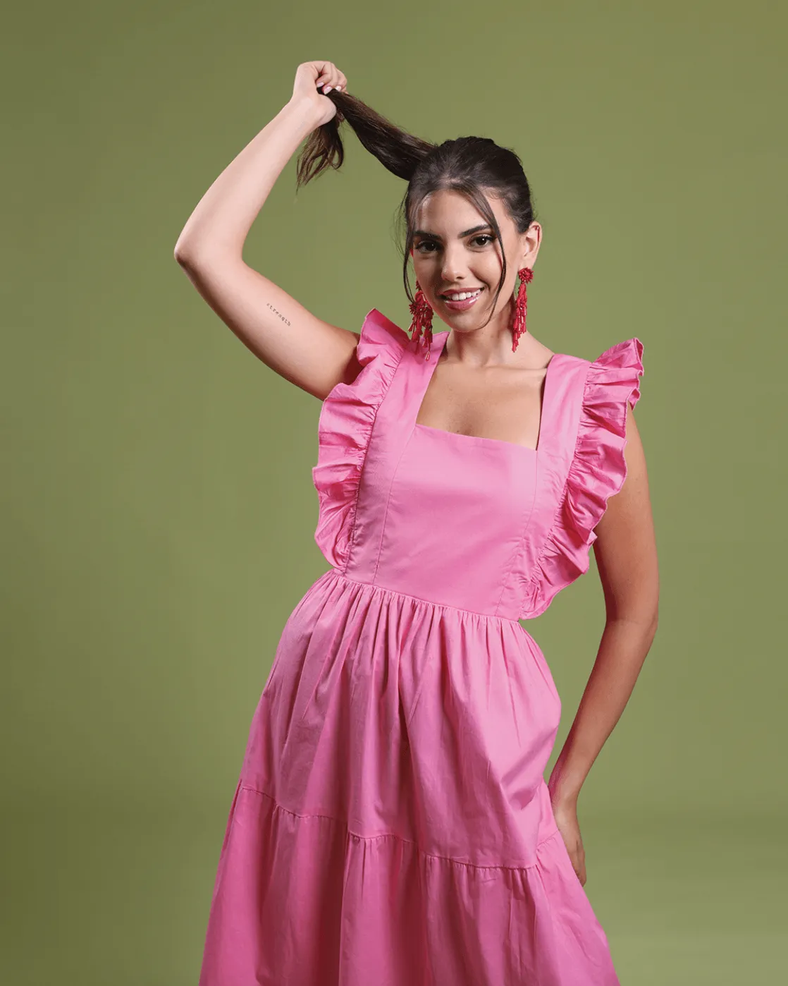 Ruffled Poplin Dress