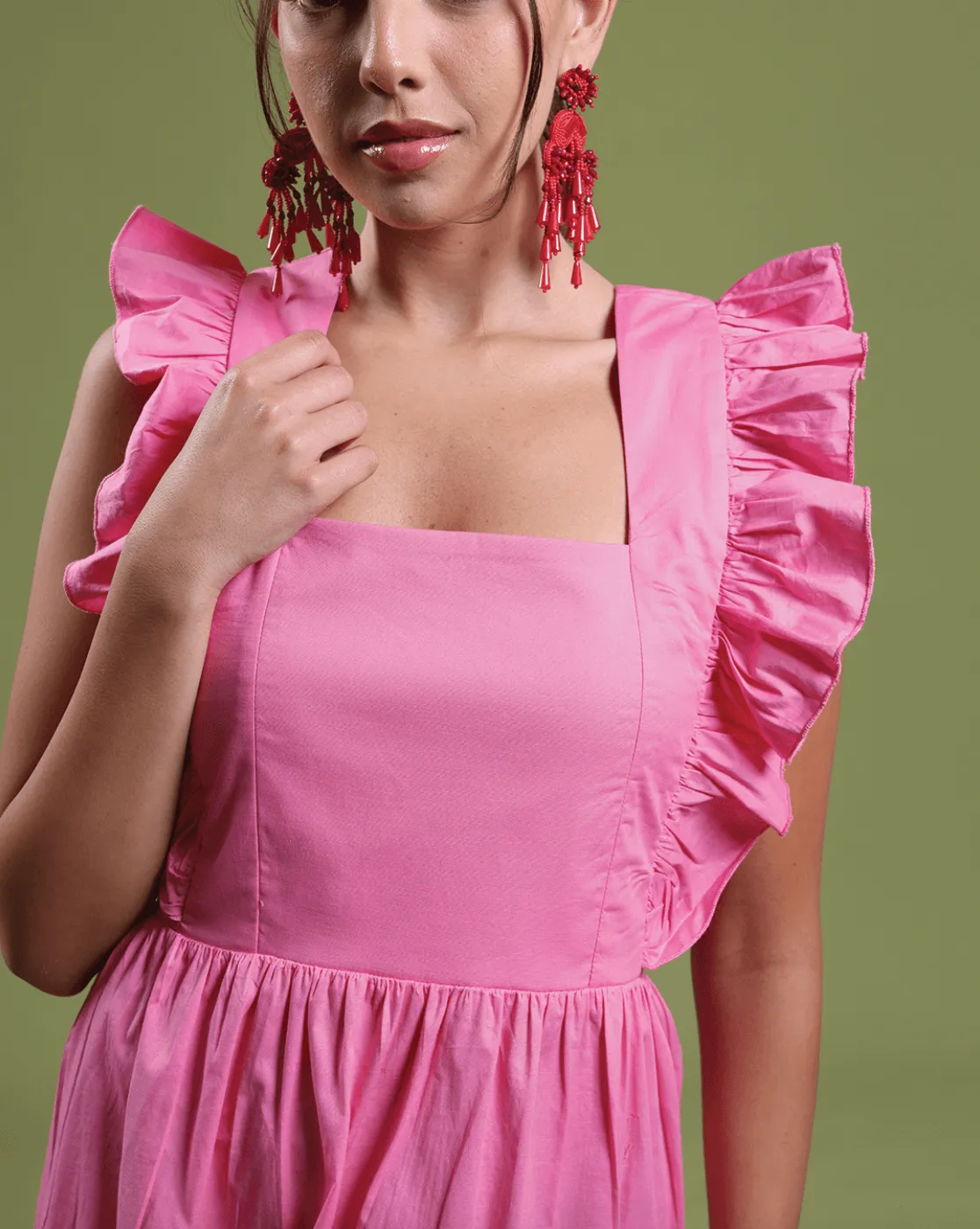 Ruffled Poplin Dress