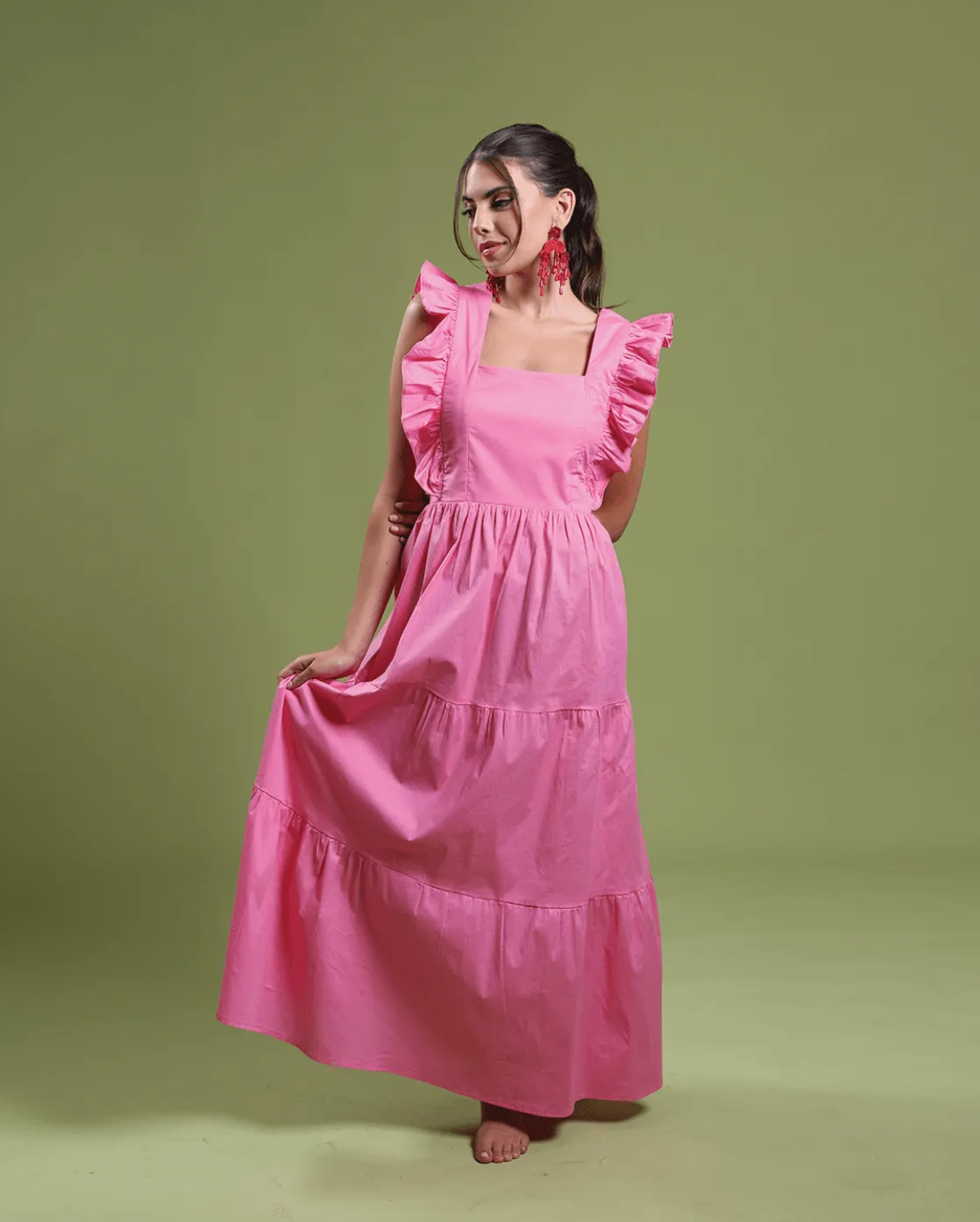 Ruffled Poplin Dress