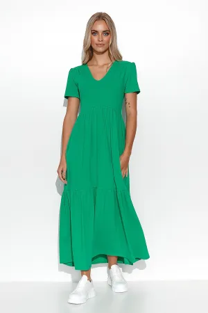 Ruffled V-Neck Maxi Dress Elegance
