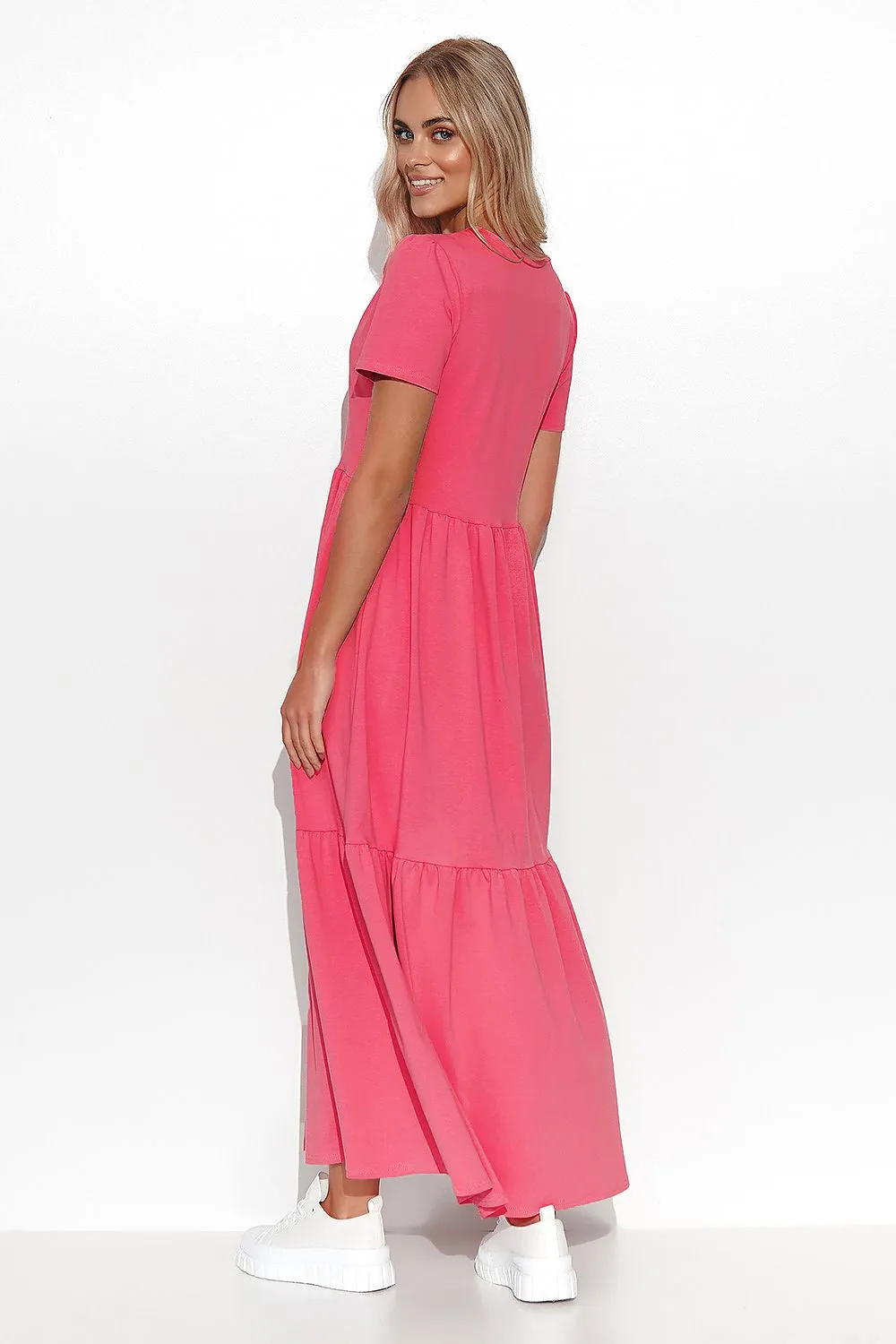 Ruffled V-Neck Maxi Dress Elegance