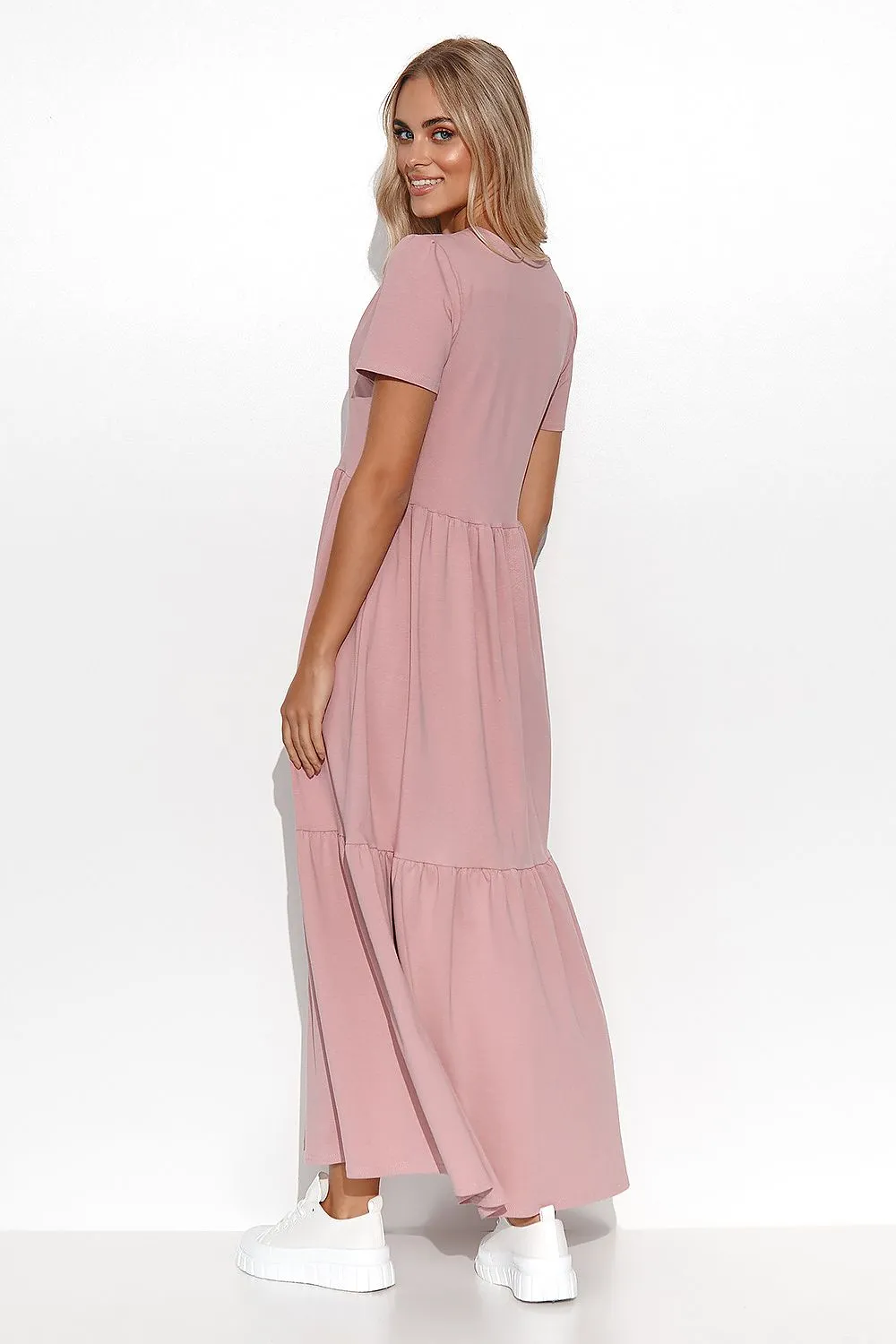 Ruffled V-Neck Maxi Dress Elegance