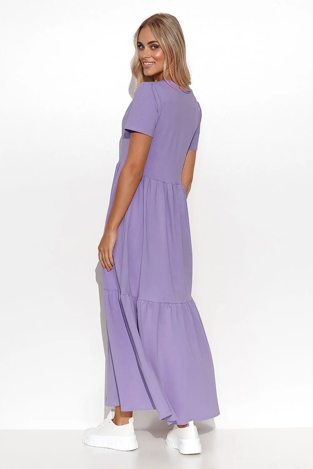 Ruffled V-Neck Maxi Dress Elegance