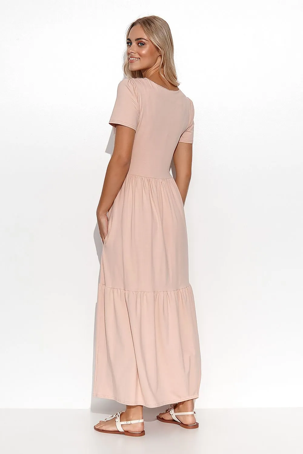 Ruffled V-Neck Maxi Dress Elegance