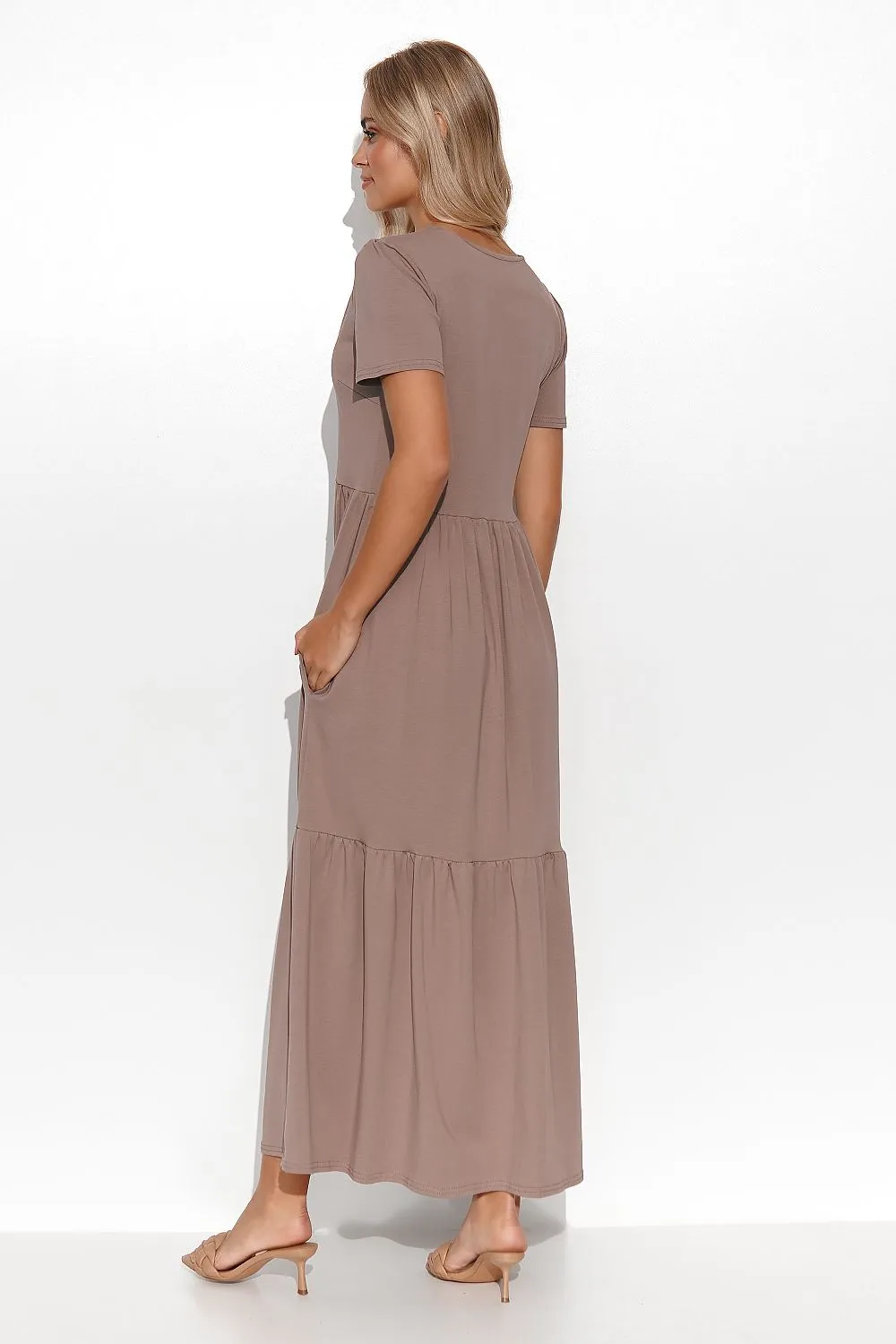 Ruffled V-Neck Maxi Dress Elegance