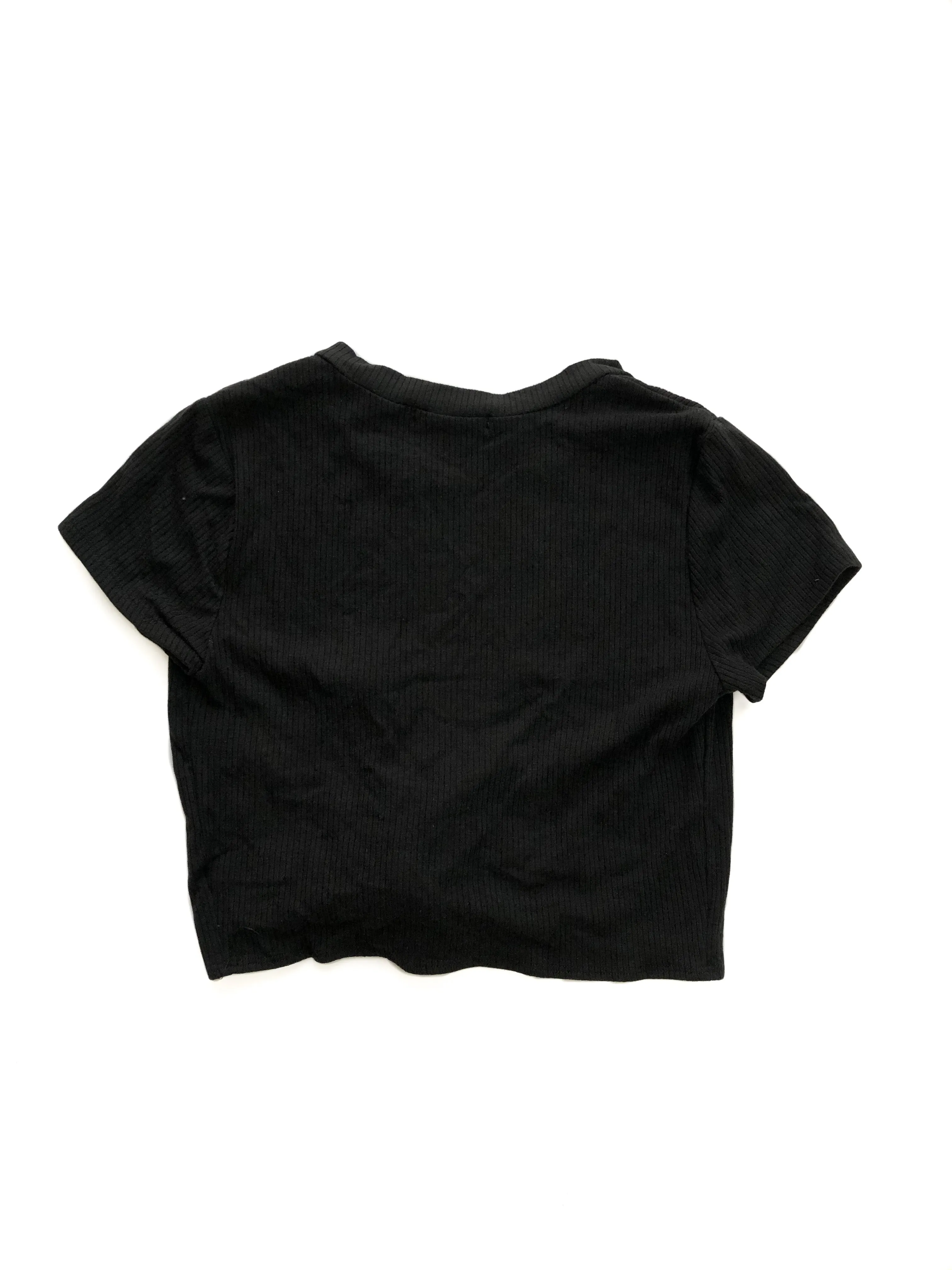 Sally Self-Tie Knit Crop Top - Black
