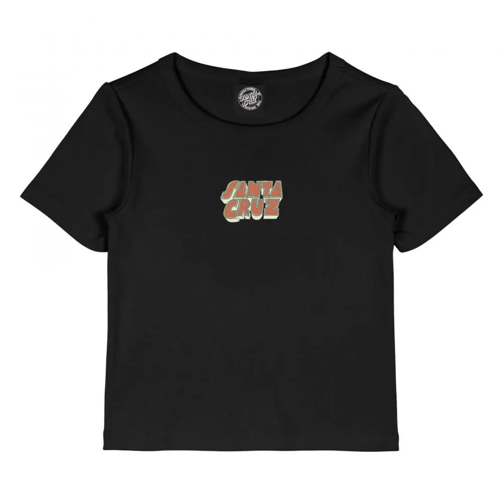 Santa Cruz Womens T-Shirt Foxy Stack Strip Front - Black