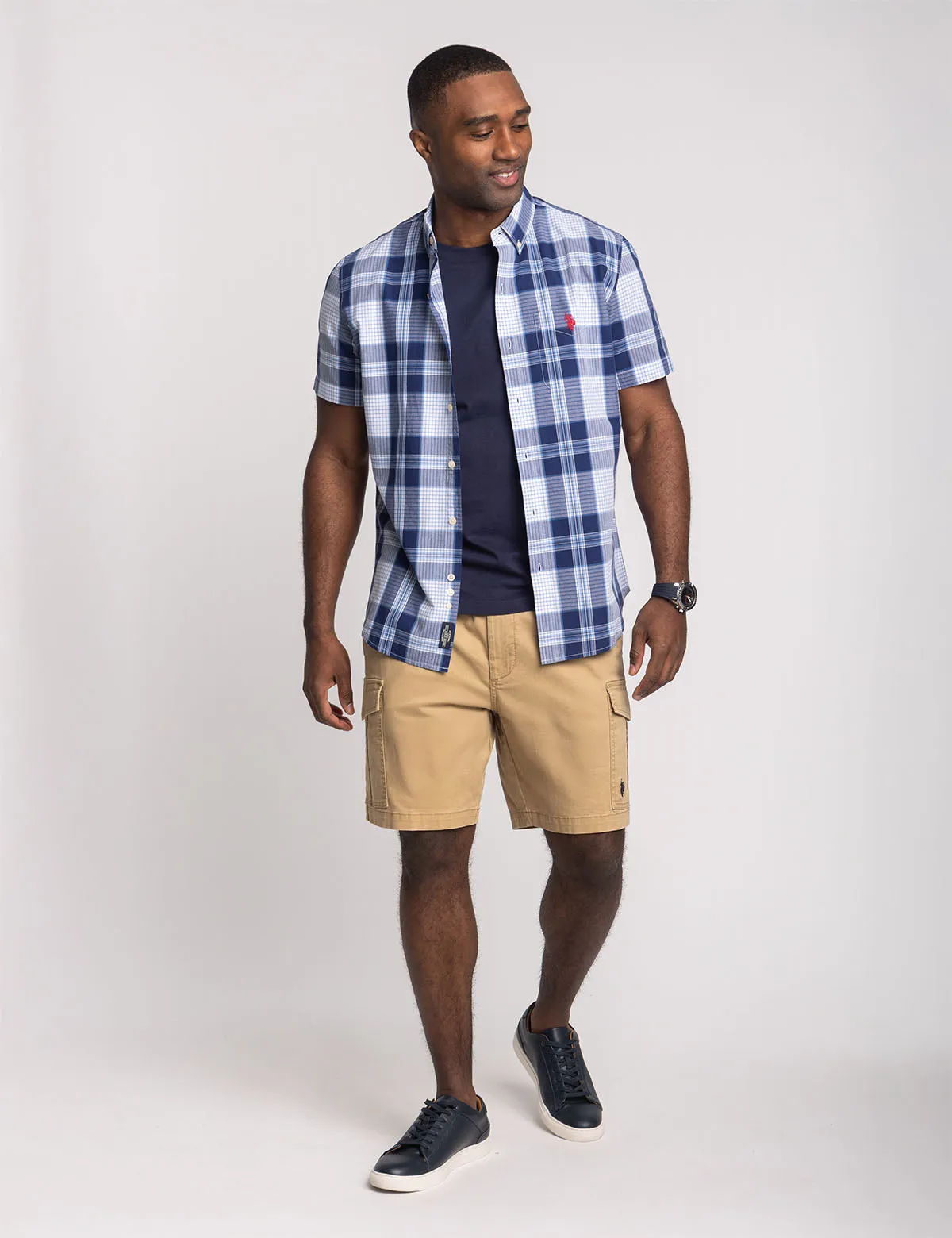 SHORT SLEEVE PLAID MADRAS SHIRT WITH POCKET
