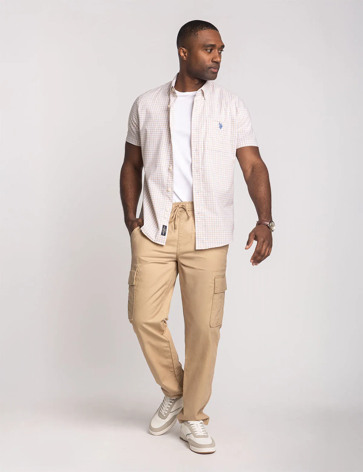 SHORT SLEEVE PLAID POPLIN SHIRT WITH POCKET