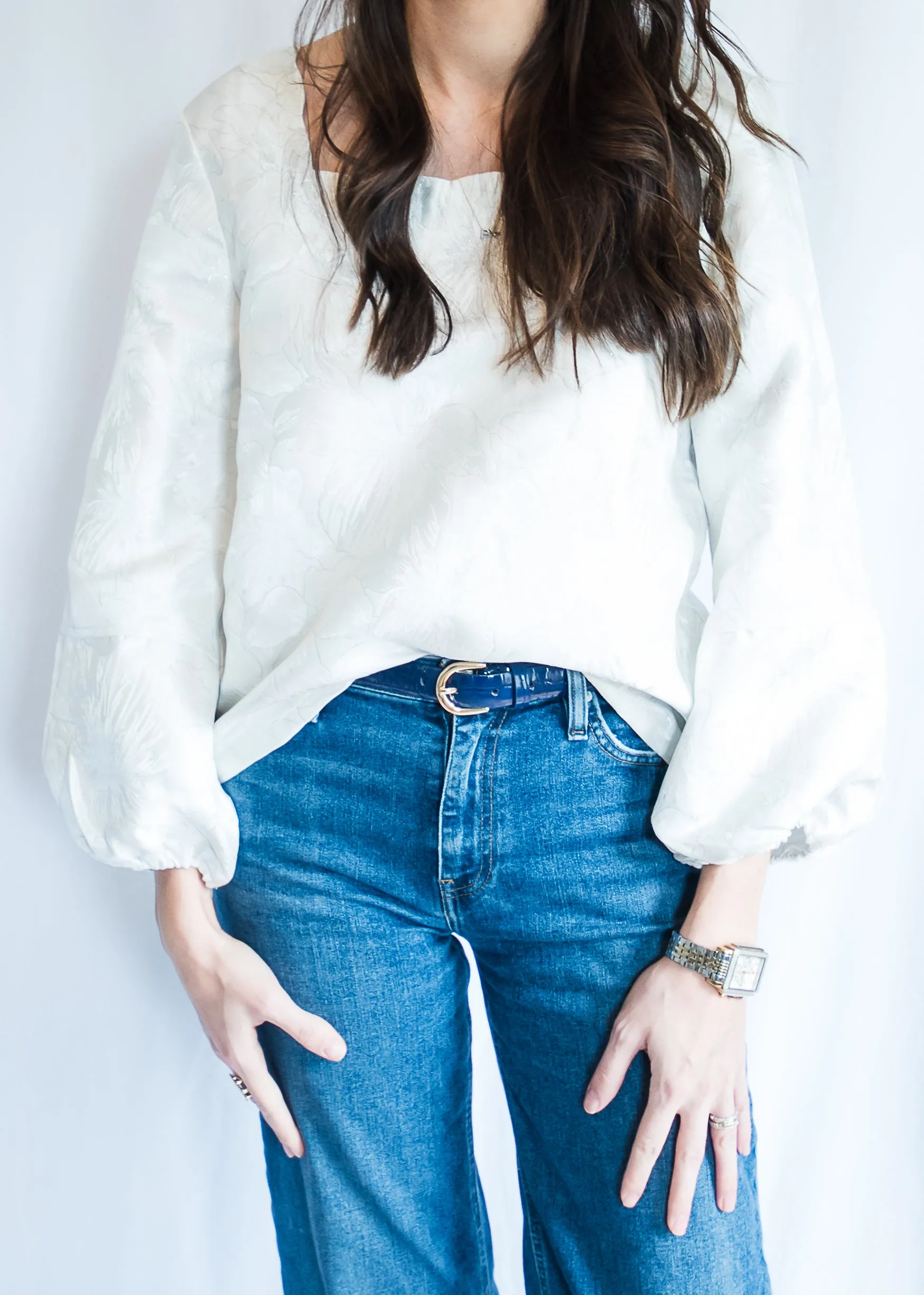Silver Bells Scallop Blouse