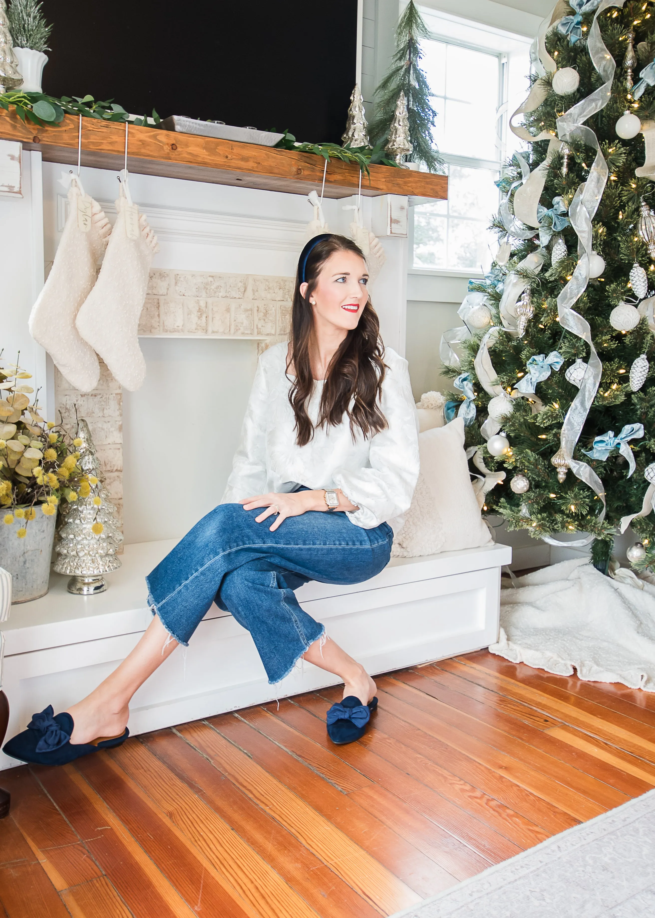 Silver Bells Scallop Blouse