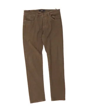 SIVIGLIA Mens Skinny Casual Trousers W36 L33 Brown Houndstooth Cotton