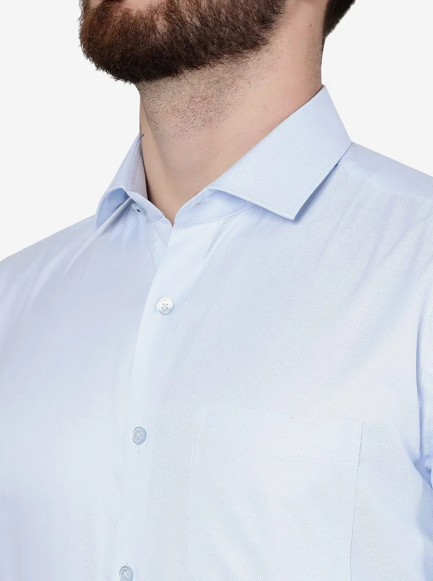 Sky Blue Solid Regular Fit Formal Shirt | JadeBlue