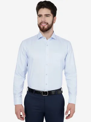 Sky Blue Solid Regular Fit Formal Shirt | JadeBlue