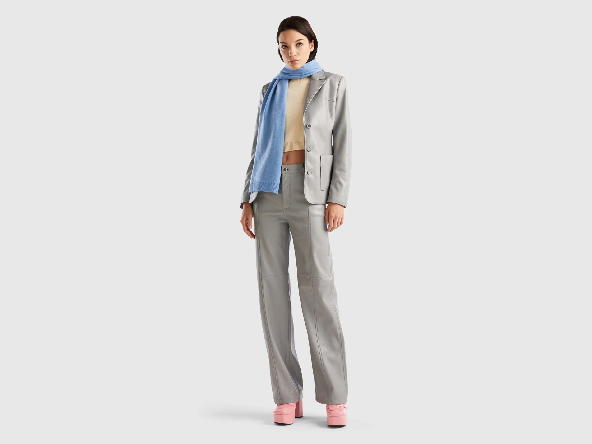 Solid Straight Fit Trousers
