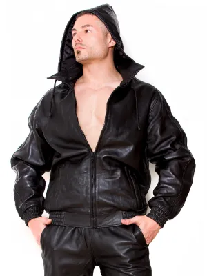 Stan Leather Hooded Jacket