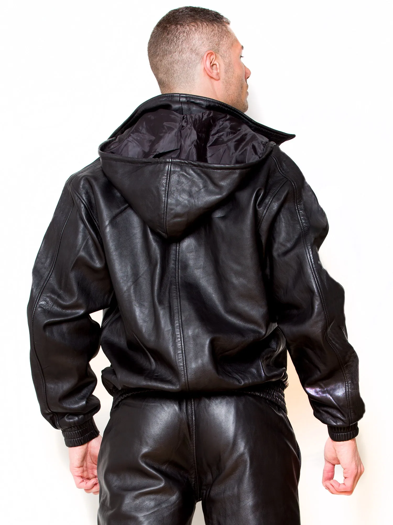 Stan Leather Hooded Jacket