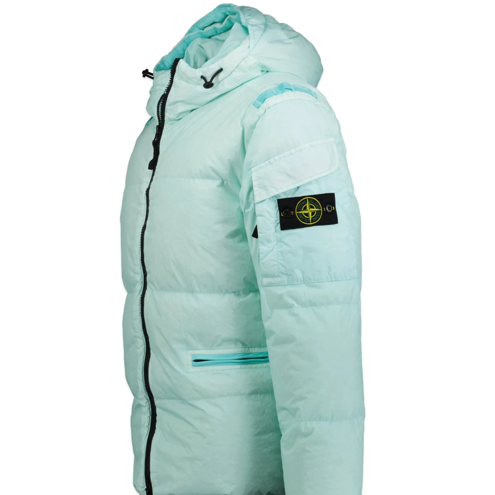 STONE ISLAND QUILTED PADDED JACKET AQUA