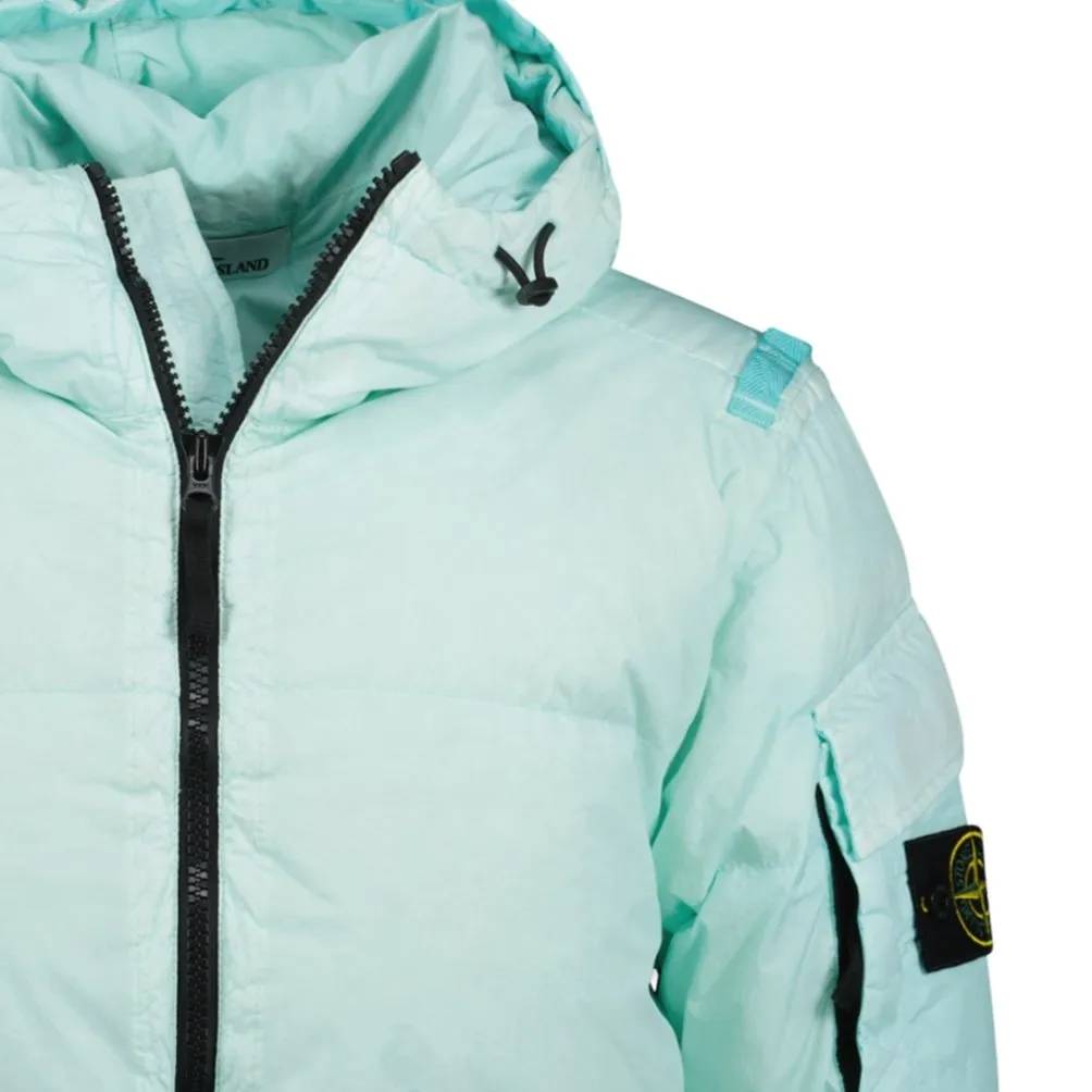 STONE ISLAND QUILTED PADDED JACKET AQUA
