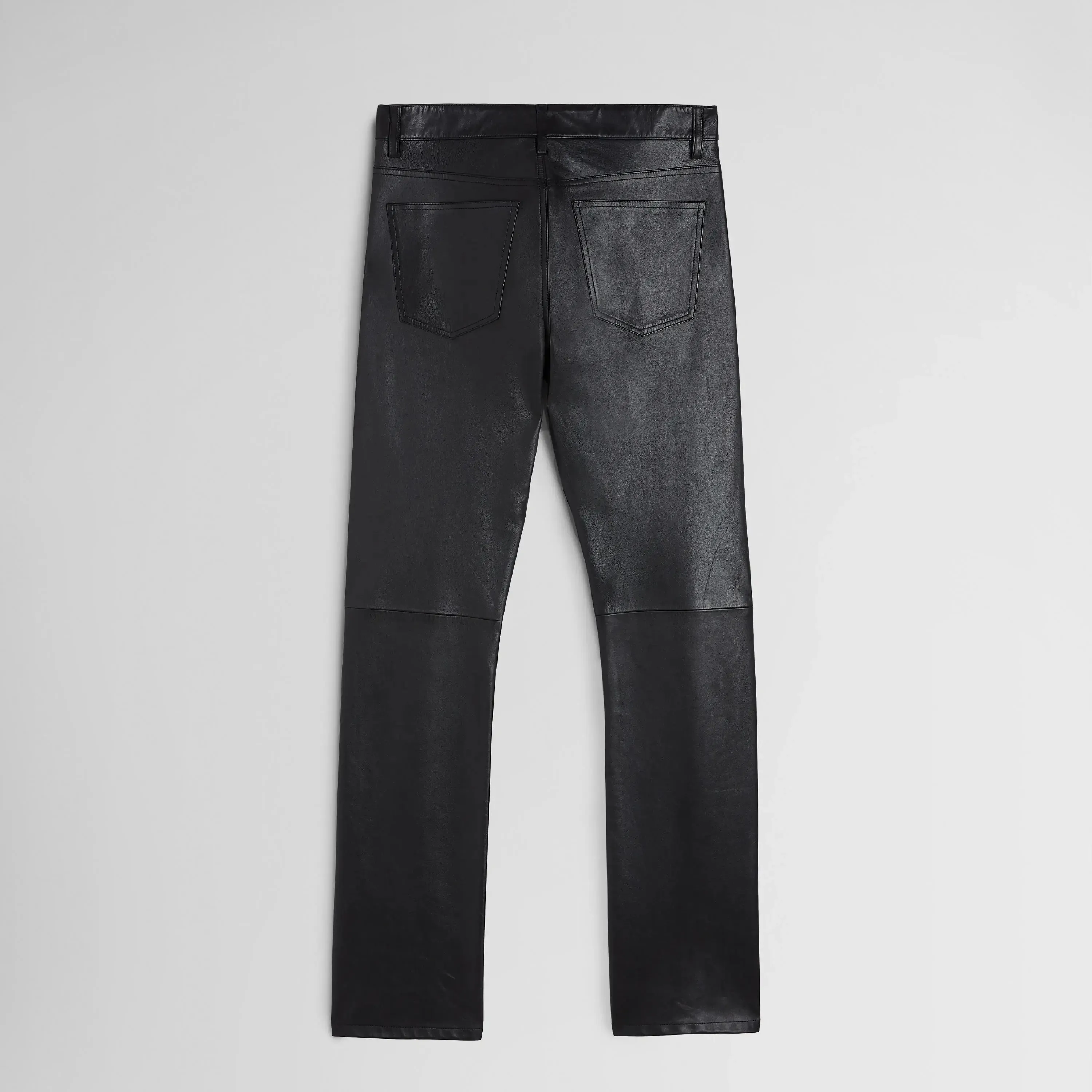 STRAIGHT LEG JEANS | black leather